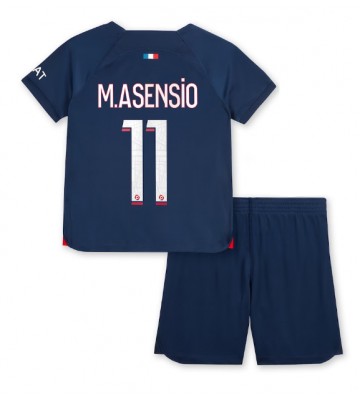 Paris Saint-Germain Marco Asensio #11 Replica Home Stadium Kit for Kids 2023-24 Short Sleeve (+ pants)
